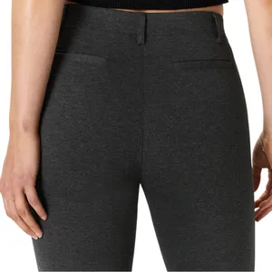 Quince Gray Ponte Straight Leg Pants Stretch Pull On Workwear Business Size M thumbnail 3