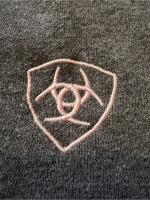 Ariat Women's XXL Heather Gray Pullover Fleece Hoodie Pockets Embroidered Logo thumbnail 3
