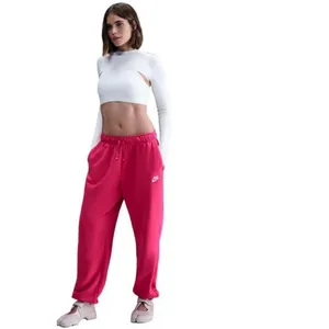 Nike sz S Oversized Berry Pink High Rise Baggy Drawstring Sweatpants Pockets thumbnail 4