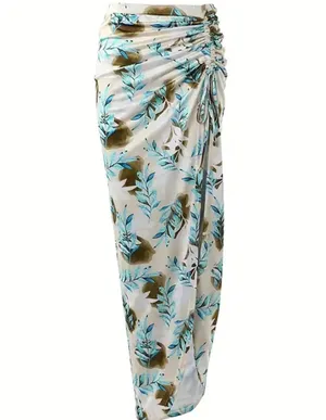 Plant print drawstring skirt thumbnail 4