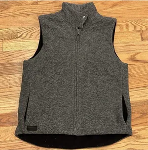 Lauren Ralph‎ Lauren Women Vest Size Medium Patch Gray Grey Zip Front Collar thumbnail 1
