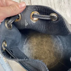 Anna Paola Italian Leather Bucket Drawstring Bag thumbnail 12