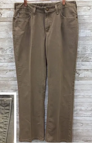 Vtg Carhartt Womens 12x34 WB002 Canvas Work Pants Khaki Brown Bootcut Y2K Rare thumbnail 1