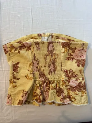 Free People Yellow Floral Top thumbnail 3