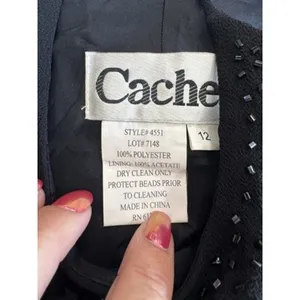 Vintage Cachet Black Sequin Formal Maxi Gown Women's 12 Sleeveless Boat Neck thumbnail 6