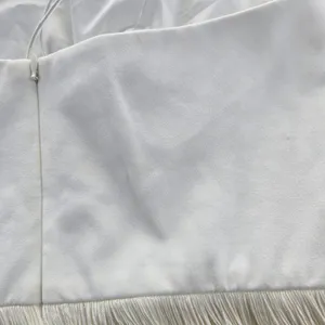 Aidan Mattox Ivory Fringe Halter Dress Party Cocktail‎ Mini Sleeveless Size 14 thumbnail 9