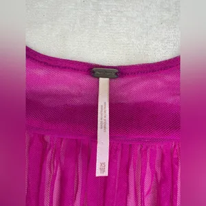 Free People Pink Ruffled Cap Sleeve Crop Blouse thumbnail 4