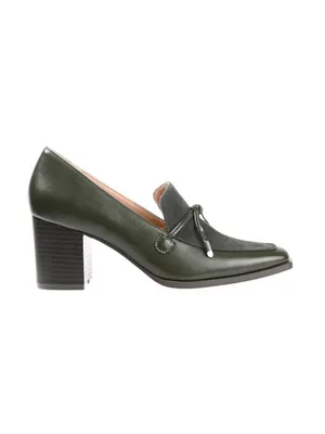 NWT Journee Collection Womens Crawford Block Heel Loafer Pumps Olive Green 7M thumbnail 5