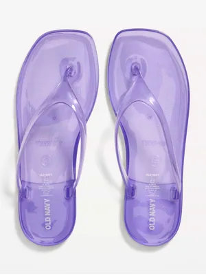 NWT! Square Toe Purple Jelly Flip Flops• Sz 7 thumbnail 1