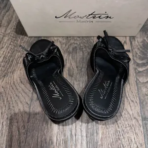 Black Satin Mules Size 6 thumbnail 2