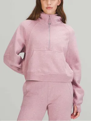 Lululemon Scuba Oversized Half-Zip Hoodie Heathered Pink Taupe Size XS/S Fleece thumbnail 2