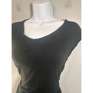 J.Crew Womens Black Cap Sleeve Drop Waist Jersey Mini Dress Size M‎ Minimalist thumbnail 3