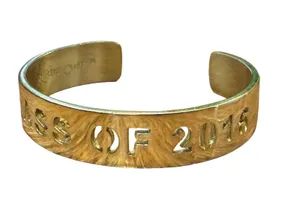 Rustic Cuff Gold-Tone Class of 2016 Cut-Out Cuff Bracelet Grad Gift Preowned thumbnail 7