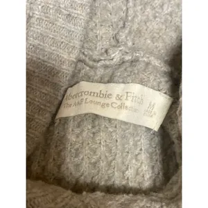 Abercrombie & Fitch Beige Waffle Knit Hoodie Hooded Thermal Sweater Top Size M thumbnail 5