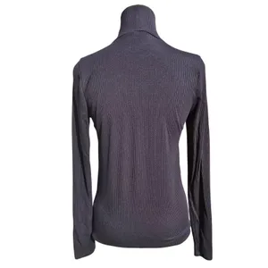 Wilfred Aritzia Black Ribbed‎ Turtleneck Long Sleeve Top Tencel Modal 100780 L thumbnail 4