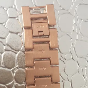 Rose gold watch with crystal encrusted face. thumbnail 6