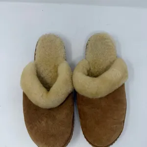 LL Bean Slip on Slide Slipper Scuff Shearling Suede Brown Womens Size 10 thumbnail 2