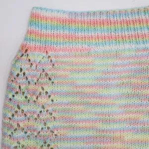 Vintage Homemade Pastel Rainbow Crochet Short Sleeve Sweater Shirt thumbnail 6