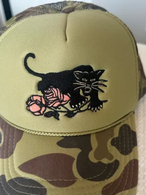 black panther camo trucker hat Green thumbnail 4