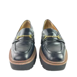 Sam Edelman Laurs Women's Black Leather Slip On Platform Loafer Flat Shoes Sz 9 thumbnail 2