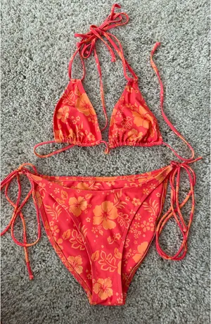 Kulani Kinis Bikini in Bright Orange Floral thumbnail 1