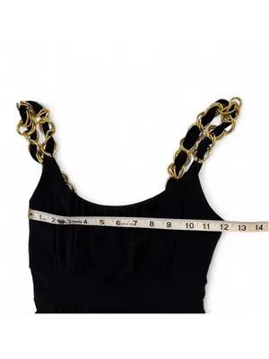 Arden B Black dress with gold chain straps thumbnail 3