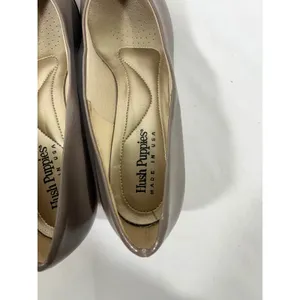 Hush Puppies Women's‎ Taupe Leather Slip On Block Heel Pumps Shoes 9M thumbnail 5