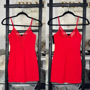 Superdown Carmella Red Lace V-Neck Mini Dress Womens XS EUC thumbnail 3