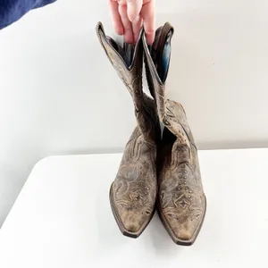 Laredo Lucretia Studded Snake Inlay Snip Toe Western Boots Brown 6.5 thumbnail 7