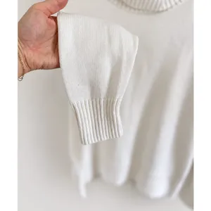 Gap Women's 100% Cotton Cream Knit Relaxed Fit Turtleneck Sweater Size M thumbnail 5