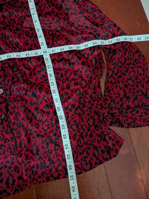 Victoria’s Secret Red Leopard Satin Pajama Top XL Short thumbnail 5