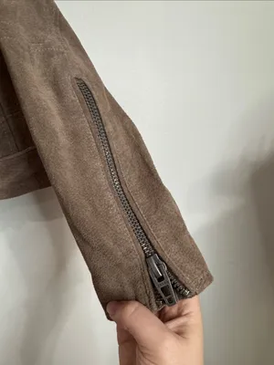 Blank NYC Brown Genuine Suede Moto Biker Jacket size M thumbnail 9