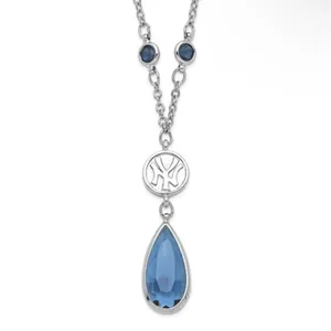 New York Yankees MLBP Necklace with Blue Crystal Drop thumbnail 10