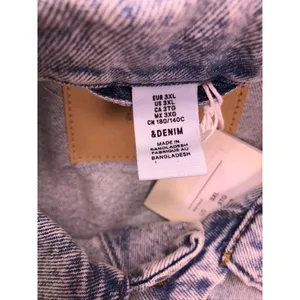 H&M‎ &Denim Trucker Jacket Women 3XL Blue Acid Wash Oversized Jean Coat thumbnail 2