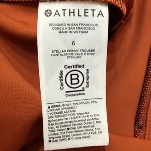 Athleta Stellar Skinny Trouser Size 6 Ancient Mahogany Zip Pockets Luxe Fabric thumbnail 7