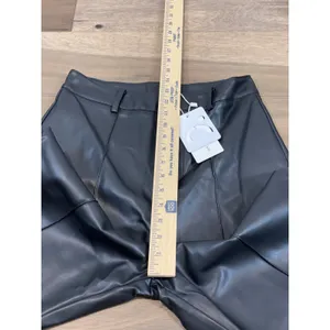 Commense Pants Size S Black High Waist Faux Leather Straight Leg Stretch NWT thumbnail 4