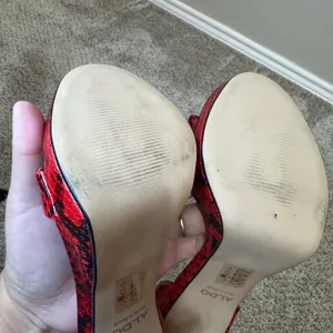 ALDO Red Snakeskin Stiletto Heels | New Without Box | Size 8.5 thumbnail 10