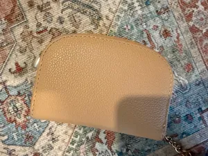 Anne Klein Beige Zip-Around Wallet Card Case w/ Gold Tone Chain Clip, Pockets thumbnail 6