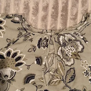 Loft Outlet Sage Green Floral Paisley‎ Ladder Lace Keyhole Back Blouse Large thumbnail 7