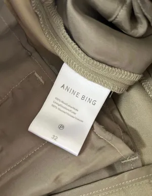 ANINE BING Mycah Trousers Pleated Pants Green Wool 32 thumbnail 9