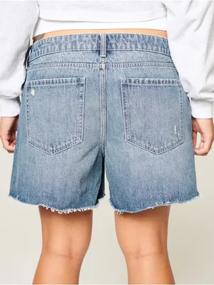Hollister Classic Blue Denim Women's Shorts - Casual Cutoff Style thumbnail 2