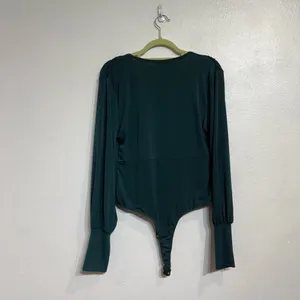 21 Saints Green Slinky Plunging Bodysuit Sz XL thumbnail 9