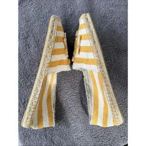 TORY BURCH Fray Stripe Espadrille Flat In Citrus, Size 11, NWOT thumbnail 5