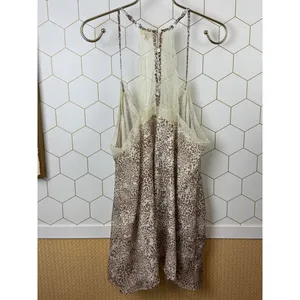 POL Tan and Cream Leopard Print Lace Camisole Tunic - Size - Large thumbnail 2