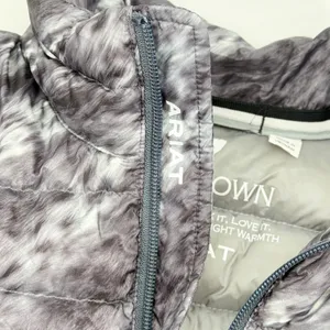 Ariat Ideal‎ Down Jacket Womens Small Gray Print Puffer Packable Coat thumbnail 9