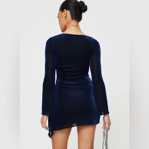 Princess Polly Donelli Long Sleeve Mini Dress in Navy Size 6 New with tags thumbnail 7