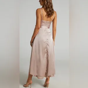 NWT Showpo Treasuring You‎ Dress Mocha Satin US 4 Bridesmaid Formal thumbnail 6