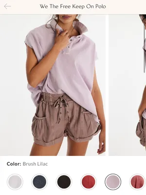 NWT Free People We The Free Keep On Polo - Brush Lilac purple - medium thumbnail 7
