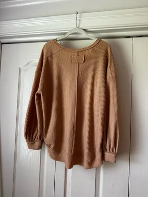 Ten waffle weave pullover top Brown Size M thumbnail 2
