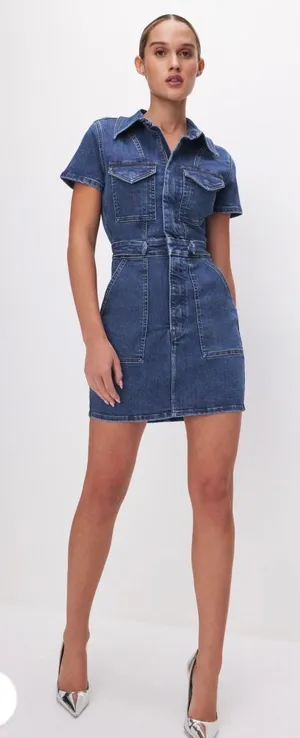 Good American Mini Dress Denim thumbnail 1